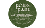 Close-up of Fell & Fair coffee bag label, a medium-light roast specialty coffee blend created in collaboration with Bridge City Coffee.