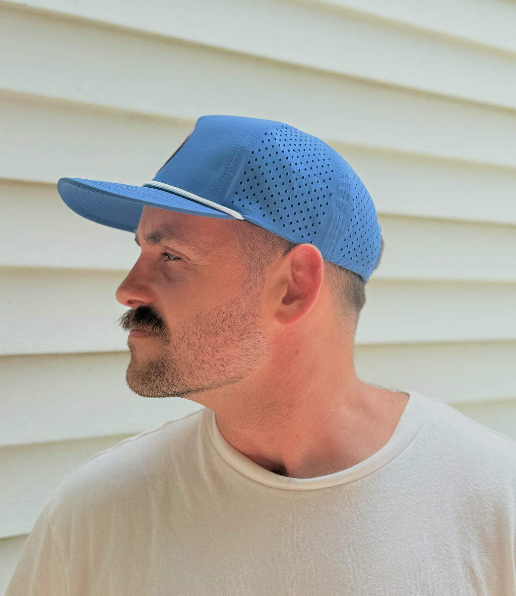 retro blue flatbill